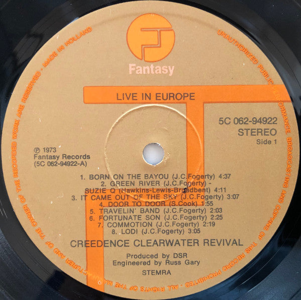Creedence Clearwater Revival - Live In Europe (LP) B-Keus