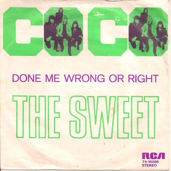 Sweet - Co-Co Vinyl Singles Vinyl Very Good (VG) <br> Hoes Good Plus (G+)
