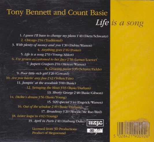 Tony Bennett And Count Basie - Life Is A Song (CD) Compact Disc Vinyl Zeer Goed / Hoesje Goed "VINYLSINGLES.NL"