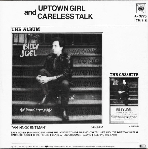 Billy Joel - Uptown Girl Vinyl Singles Vinyl Very Good (VG) <br> Hoes Good Plus (G+)