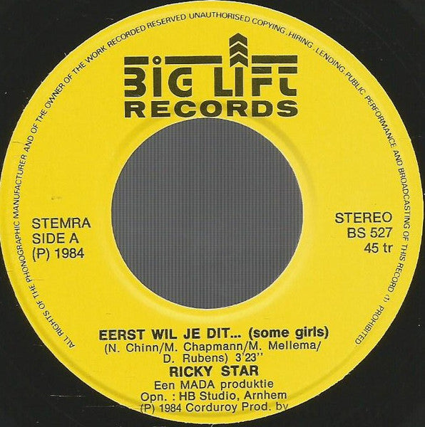 Ricky Star - Eerst Wil Je Dit