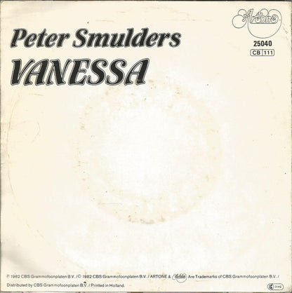 Peter Smulders - Vanessa Vinyl Singles Vinyl Very Good (VG) <br> Hoes Good Plus (G+)