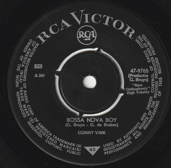 Conny Vink - Bossa Nova Boy Vinyl Singles Vinyl Very Good (VG) <br> Hoes Generic