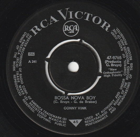 Conny Vink - Bossa Nova Boy Vinyl Singles Vinyl Very Good (VG) <br> Hoes Generic