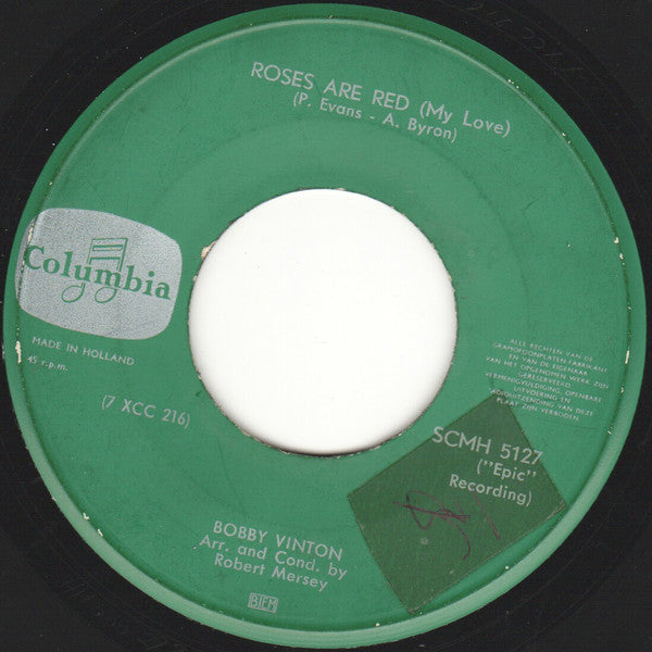 Bobby Vinton - Roses Are Red (My Love) Vinyl Singles Vinyl Very Good (VG) <br> Hoes Good Plus (G+)