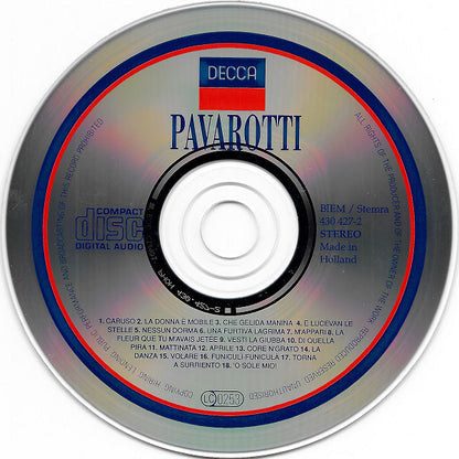 Luciano Pavarotti - 18 Mooiste Opnames Van 's Werelds Beroemdste Tenor Incl. Caruso (CD) Compact Disc Goede Staat