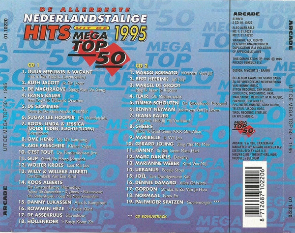 Various - De Allerbeste Nederlandstalige Hits Uit 1995 De Mega Top 50 (CD) Compact Disc 2x Goede Staat