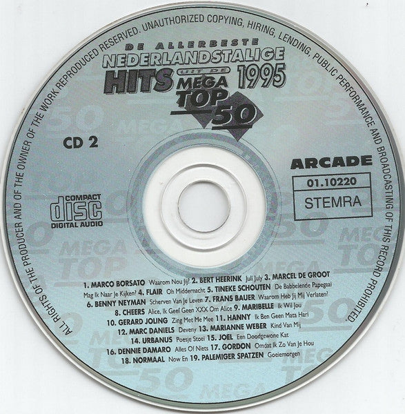 Various - De Allerbeste Nederlandstalige Hits Uit 1995 De Mega Top 50 (CD) Compact Disc 2x Goede Staat