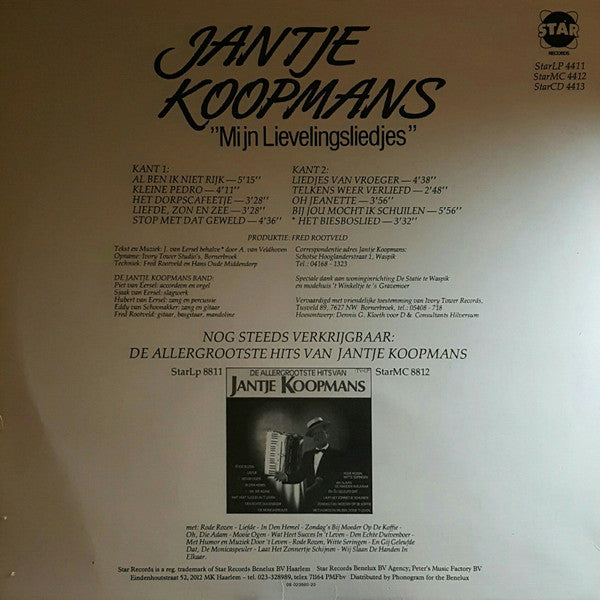 Jantje Koopmans - Mijn Lievelingsliedjes (LP) 43568 Vinyl LP Goede Staat