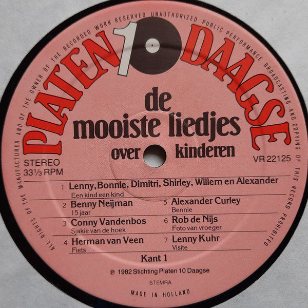 Various - De Mooiste Liedjes Over Kinderen (LP) 40772