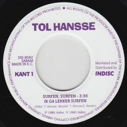 Tol Hansse - Surfen, Surfen. Ik Ga Lekker Surfen 33153 Vinyl Singles Goede Staat