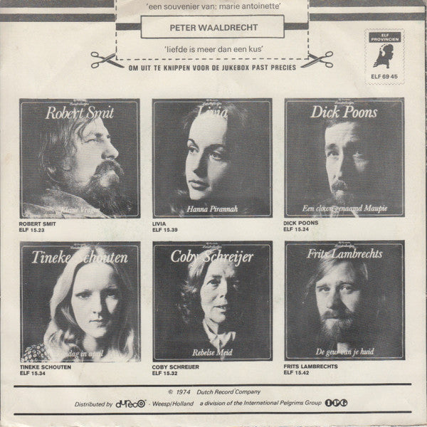 Peter Waaldrecht - Een Souvenier Van: Marie Antoinette Vinyl Singles Vinyl Very Good (VG) <br> Hoes Good Plus (G+)