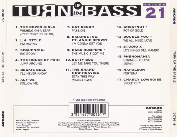 Various - Turn Up The Bass Volume ** (CD) Compact Disc Goede Staat