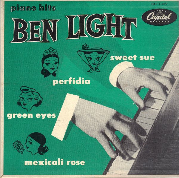 Ben Light - Piano Hits Vinyl Singles EP Vinyl Very Good (VG) <br> Hoes Good Plus (G+)