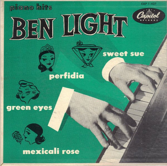 Ben Light - Piano Hits Vinyl Singles EP Vinyl Very Good (VG) <br> Hoes Good Plus (G+)