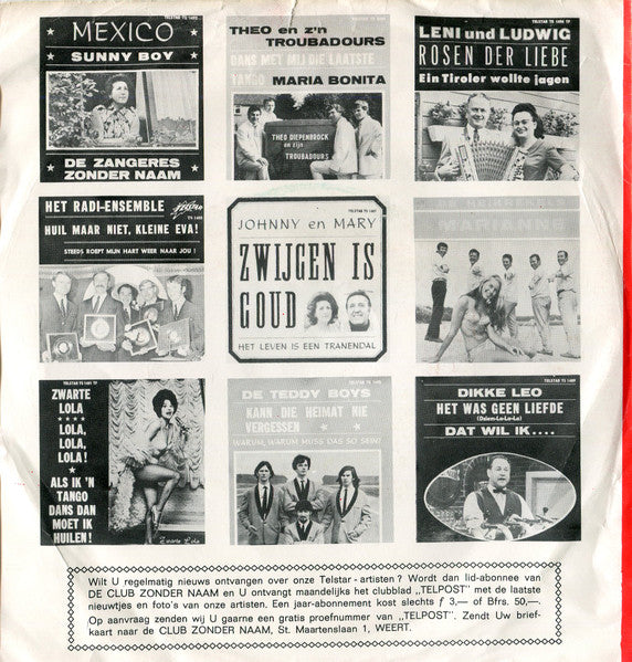 Johnny Hoes - Mijn Molly Vinyl Singles Vinyl Very Good (VG) <br> Hoes Good Plus (G+)