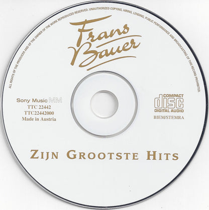 Frans Bauer - Zijn Grootste Hits (CD) Compact Disc Goede Staat