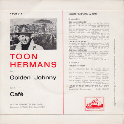Toon Hermans - Golden Johnny Vinyl Singles Vinyl Very Good (VG) <br> Hoes Good Plus (G+)