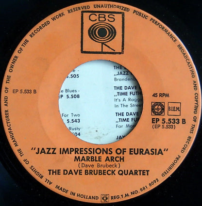 Dave Brubeck Quartet - Jazz Impressions Of Eurasia