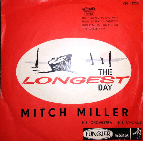 Mitch Miller And His Orchestra And Chorus - The Longest Day Vinyl Singles Vinyl Very Good (VG) <br> Hoes Good Plus (G+)