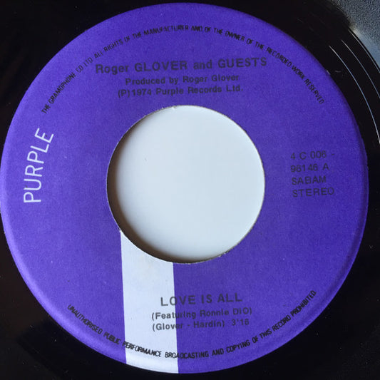 Roger Glover And Guests - Love Is All 37365 Vinyl Singles Hoes: Generic