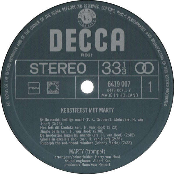 Marty - Kerstfeest met Marty (LP) 49144 (B) Vinyl LP VINYLSINGELS.NL