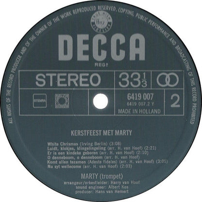 Marty - Kerstfeest met Marty (LP) 41547 42870 50371 Vinyl LP Goede Staat