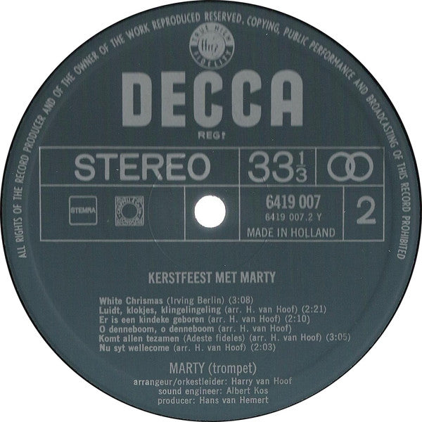 Marty - Kerstfeest met Marty (LP) 42870 Vinyl LP VINYLSINGELS.NL