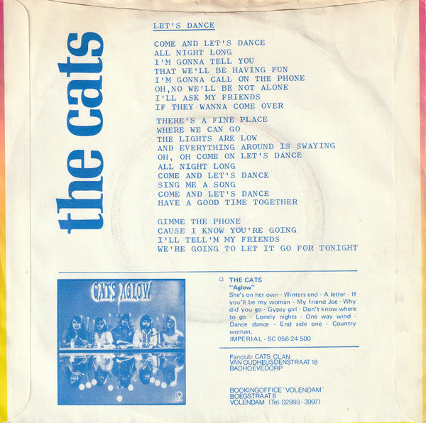Cats - Let's Dance Vinyl Singles Vinyl (VG) <br> Hoes (G+)