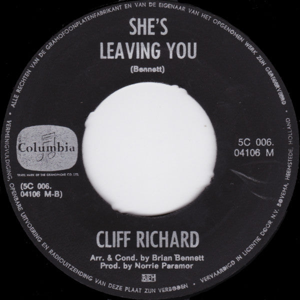 Cliff Richard - Big Ship Vinyl Singles Vinyl Very Good (VG) <br> Hoes Generic