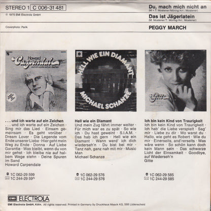 Peggy March - Du, Mach Mich Nicht An Vinyl Singles Vinyl Goed / Hoes Sticker