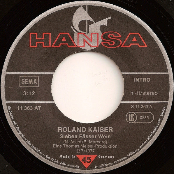 Roland Kaiser - Sieben Fässer Wein