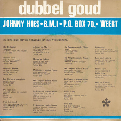Zangeres Zonder Naam - 's Nachts Op De Donkere Boulevard Vinyl Singles Vinyl Very Good (VG) <br> Hoes Good Plus (G+)