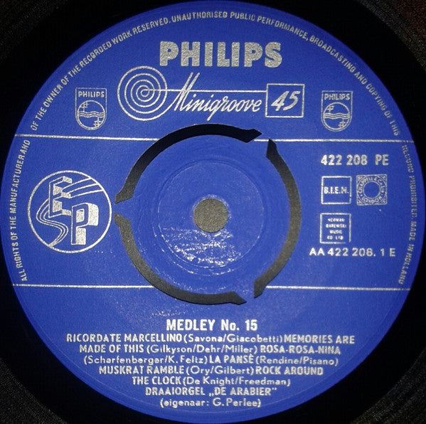 Draaiorgel De Arabier - Medley N° 15 & 16 (EP) 33232 Vinyl Singles VINYLSINGLES.NL