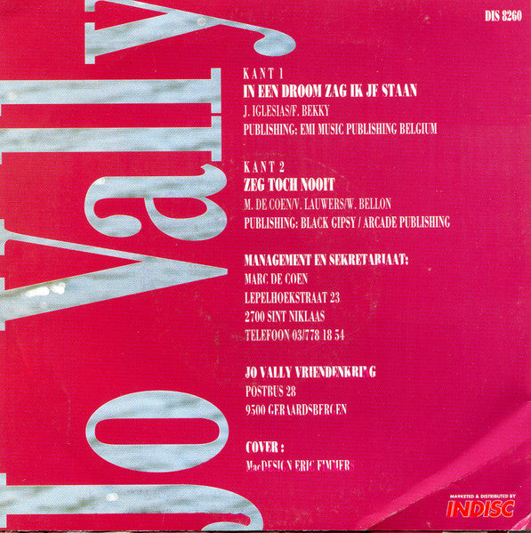 Jo Vally - In Een Droom Zag Ik Je Staan 36025 37043 Vinyl Singles VINYLSINGLES.NL