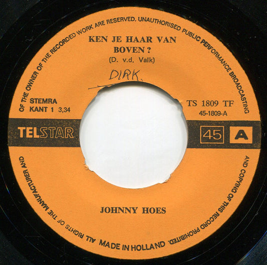 Johnny Hoes - Ken Je Haar Van Boven