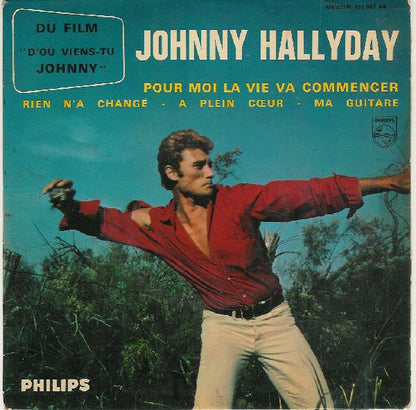 Johnny Hallyday - Pour Moi La Vie Va Commencer Vinyl Singles EP Vinyl Zeer Goed / Hoesje Goed "VINYLSINGLES.NL"
