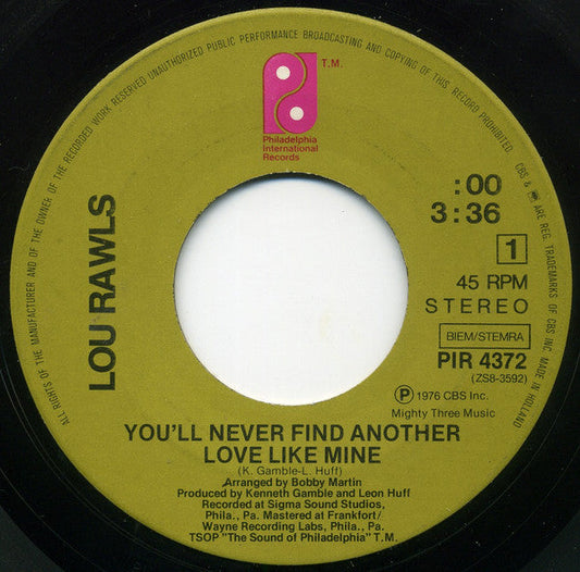 Lou Rawls - You'll Never Find Another Love Like Mine 09655 34486 Vinyl Singles Hoes: Generic