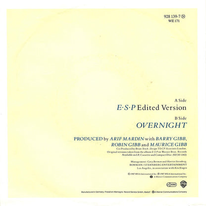 Bee Gees - E·S·P Vinyl Singles Media: VG+ <br> Sleeve: G