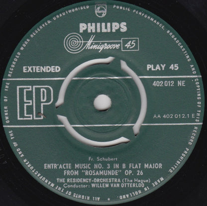 Fr. Schubert, The Residency Orchestra (The Hague), Willem Van Otterloo – Entr'Acte Music No. 3