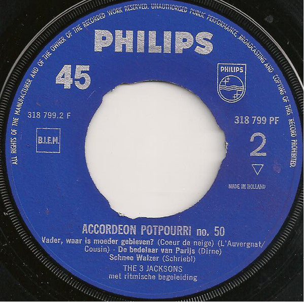 3 Jacksons - Accordeon Potpourri No. 50 Vinyl Singles Hoes: Generic