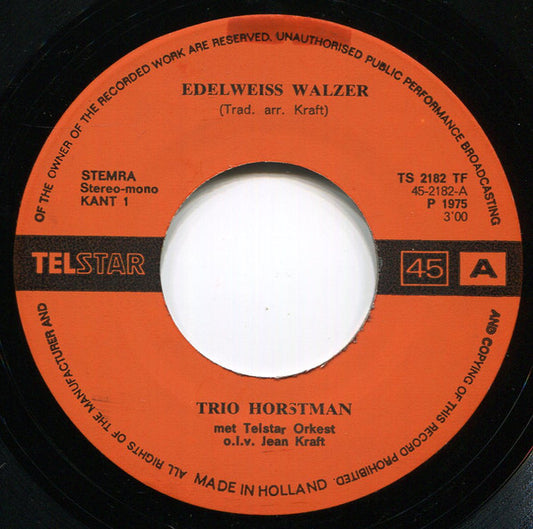 Trio Horstmann - Edelweiss Walzer Vinyl Singles Vinyl Goed / Hoes Generic