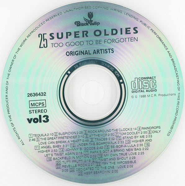 Various - 25 Super Oldies Vol. 3 - Too Good To Be Forgotten (CD) Compact Disc Goede Staat