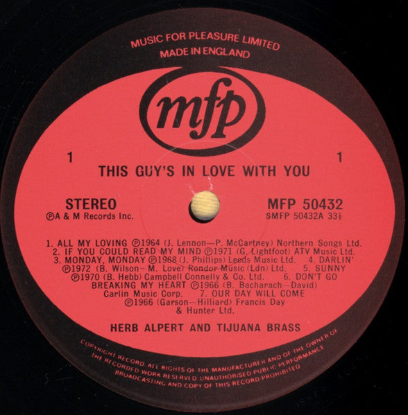 Herb Alpert & The Tijuana Brass - This Guy's In Love With You (LP)