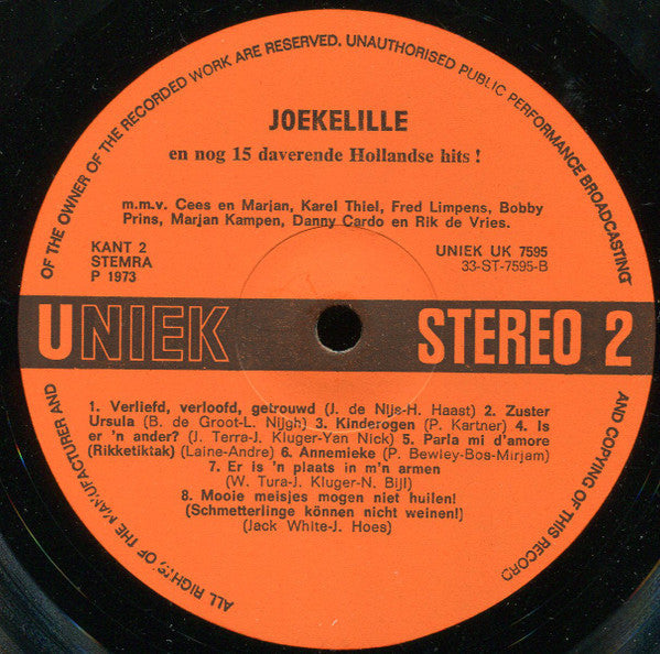 Various - Joekelille En Nog 15 Daverende Hollandse Hits (LP) 48840