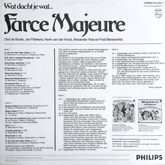 Farce Majeure - Wat Dacht Je Wat .... (LP) Vinyl LP Vinyl Zeer Goed / Hoesje Goed "VINYLSINGLES.NL"
