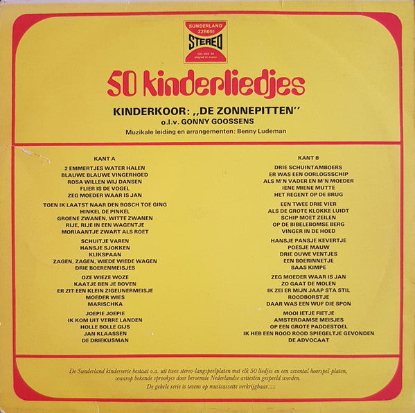 Zonnepitten - 50 kinderliedjes (LP) 49156 Vinyl LP VINYLSINGELS.NL