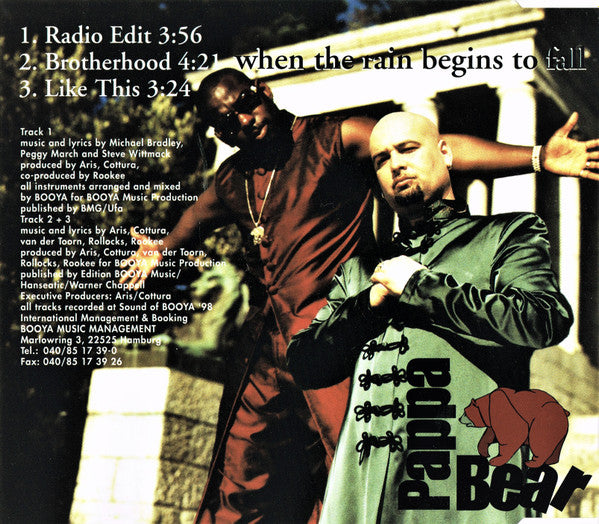 Pappa Bear Feat. Jan van der Toorn - When The Rain Begins To Fall (CD) Compact Disc Single Goede Staat