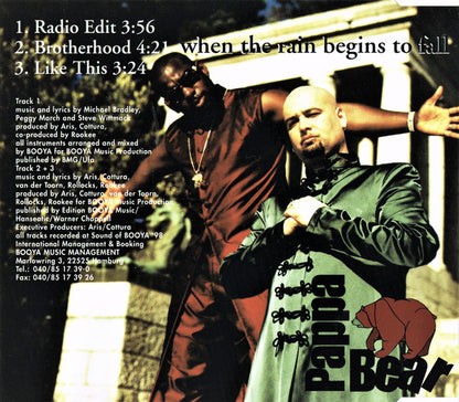 Pappa Bear Feat. Jan van der Toorn - When The Rain Begins To Fall (CD) Compact Disc Single Goede Staat