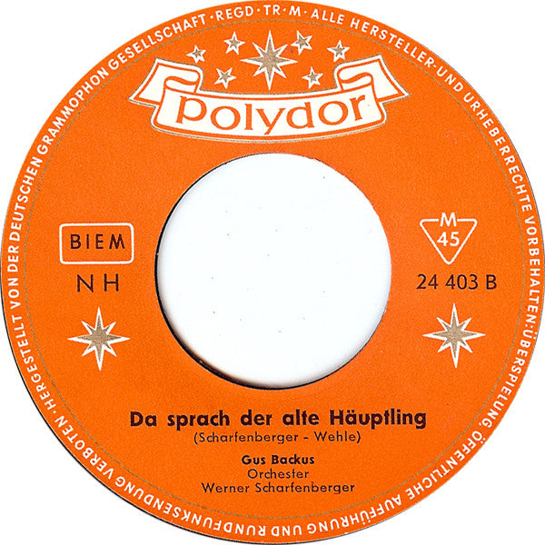 Gus Backus - Wooden Heart »Muß I Denn Zum Städtele Hinaus« Vinyl Singles Vinyl Goed / Hoes Generic